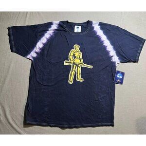 West Virginia Mountaineers Shirt Men's‎ 2XL Blue Tie Dye Logo Short Sleeve New.